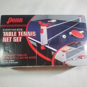 Penn Everywhere Table Tennis Net Set 5' Retractable Net 2 Paddles and 3 Balls